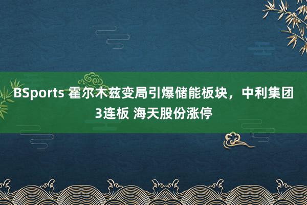 BSports 霍尔木兹变局引爆储能板块，中利集团3连板 海天股份涨停
