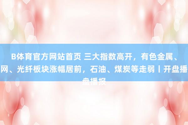 B体育官方网站首页 三大指数高开，有色金属、电网、光纤板块涨幅居前，石油、煤炭等走弱丨开盘播报