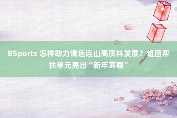 BSports 怎样助力清远连山高质料发展？组团帮扶单元亮出“新年筹画”