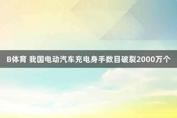 B体育 我国电动汽车充电身手数目破裂2000万个