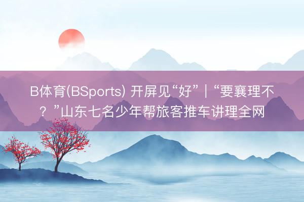 B体育(BSports) 开屏见“好”|“要襄理不?”山东七名少年帮旅客推车讲理全网
