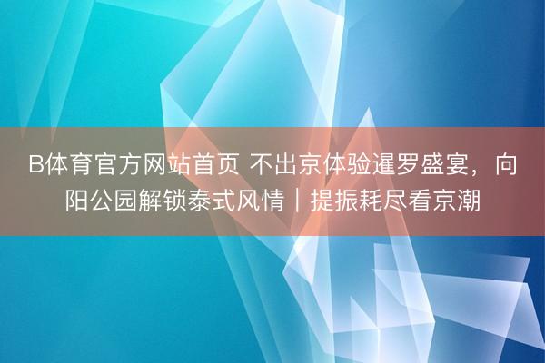 B体育官方网站首页 不出京体验暹罗盛宴，向阳公园解锁泰式风情｜提振耗尽看京潮
