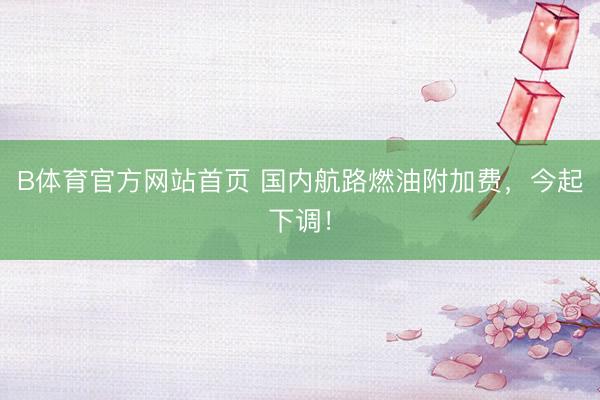 B体育官方网站首页 国内航路燃油附加费,今起下调!