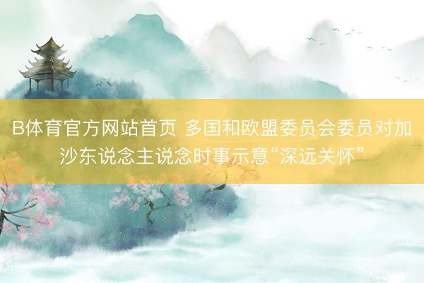 B体育官方网站首页 多国和欧盟委员会委员对加沙东说念主说念时事示意“深远关怀”