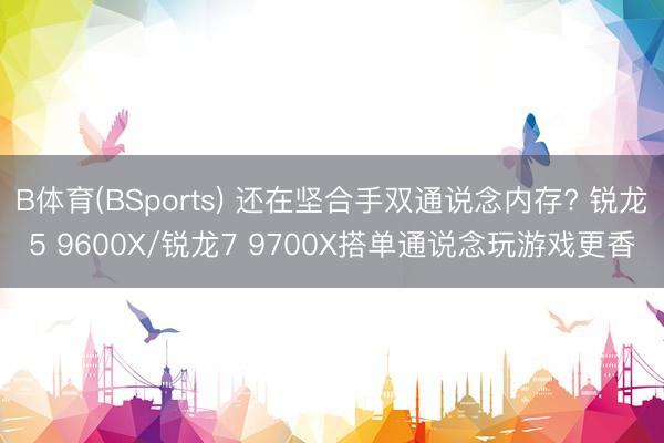 B体育(BSports) 还在坚合手双通说念内存? 锐龙5 9600X/锐龙7 9700X搭单通说念玩游戏更香