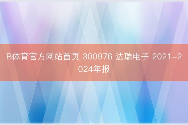 B体育官方网站首页 300976 达瑞电子 2021-2024年报