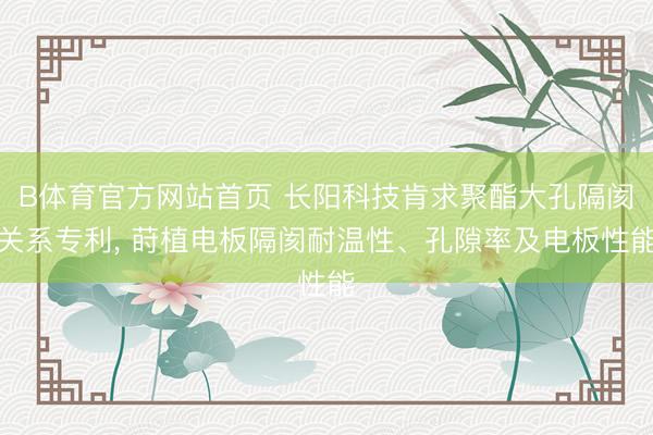 B体育官方网站首页 长阳科技肯求聚酯大孔隔阂关系专利， 莳植电板隔阂耐温性、孔隙率及电板性能